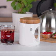 Pojemnik porcelanowy na kawę COFFEE RONNIE 650ml biały